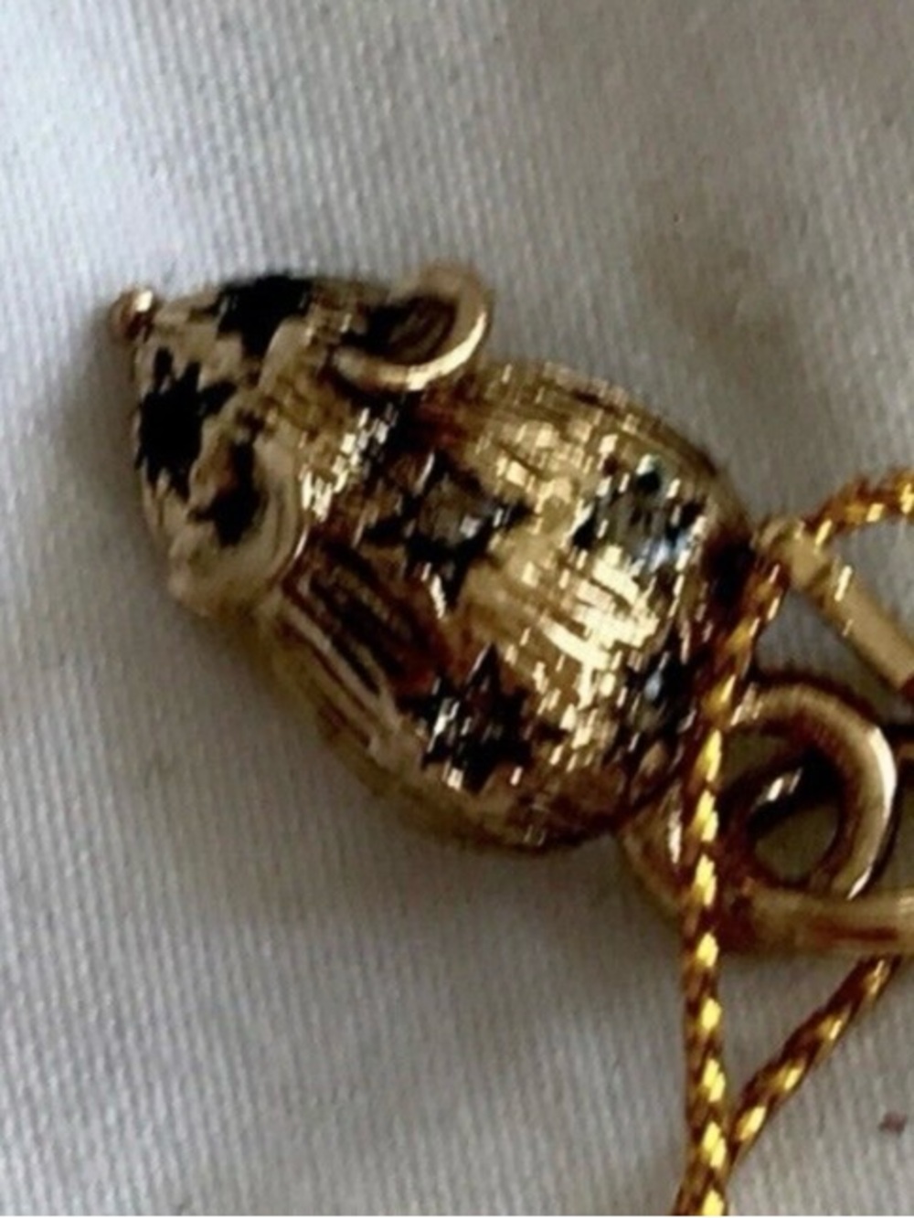 Coach Gold and Black Mouse Pendant Charm